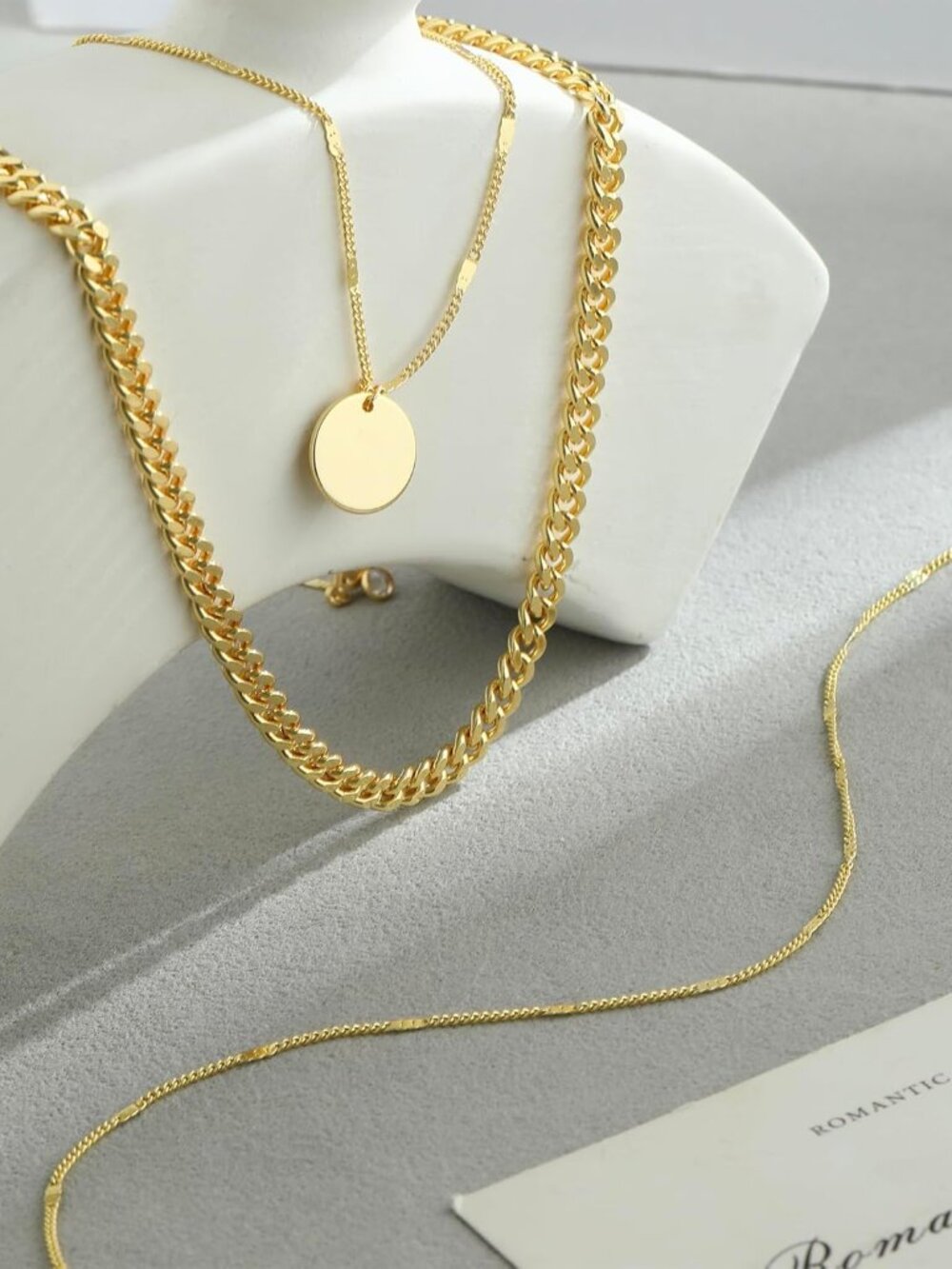 14K Gold Plated Layering Necklaces For Women Gold Necklace Set, Cuban Link, Snak - Picture 7 of 9